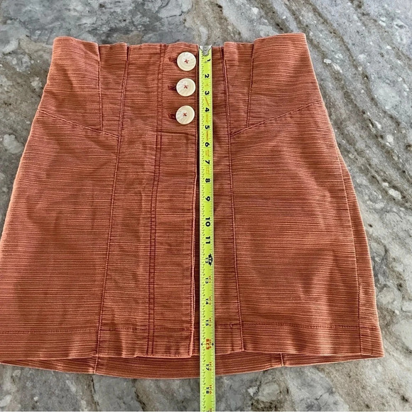 Free People Button Front Cotton Blend Skirt/ Every Minute Every Hour Mini Skirt - Picture 8 of 12